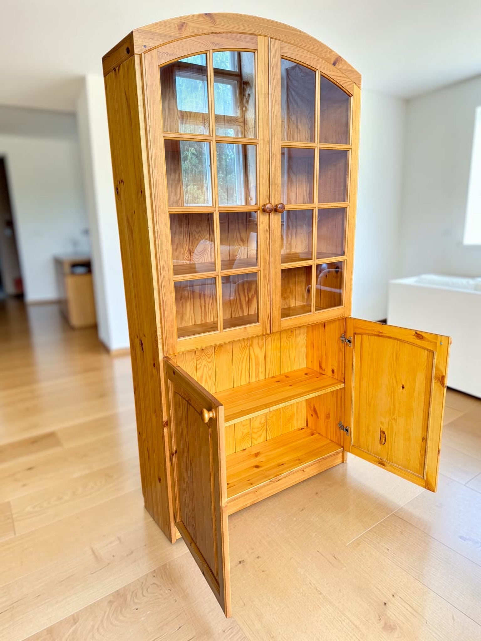 Solid Pine Display Cabinet