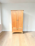 Vintage European-Style Pine Storage Cabinet
