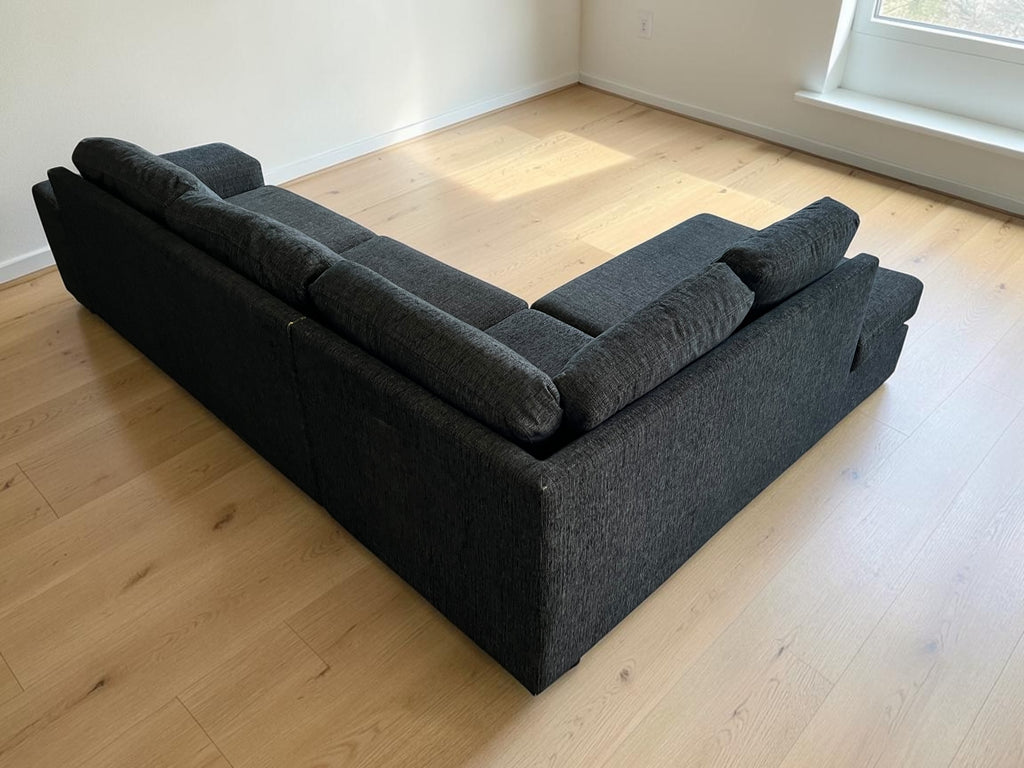 L-Shaped Corner Sofa in Dark Grey / Anthracite
