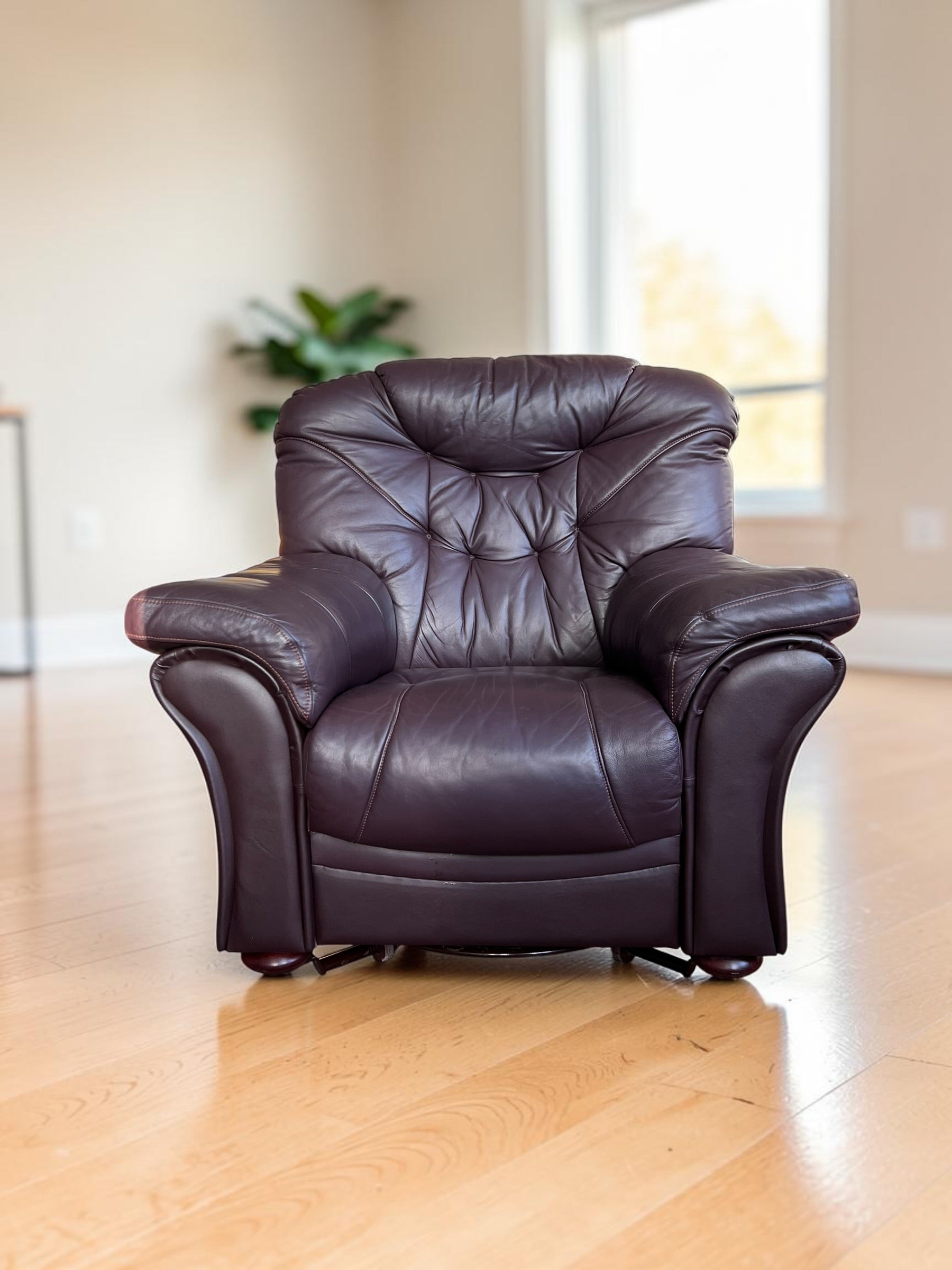 Pair of natural leather chairs