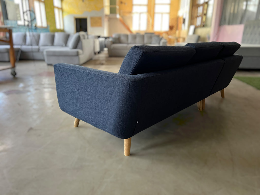 Compact mid century style corner sofa