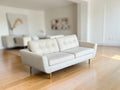 Tufted Light Grey Scandinavian 3-Seater Sofa