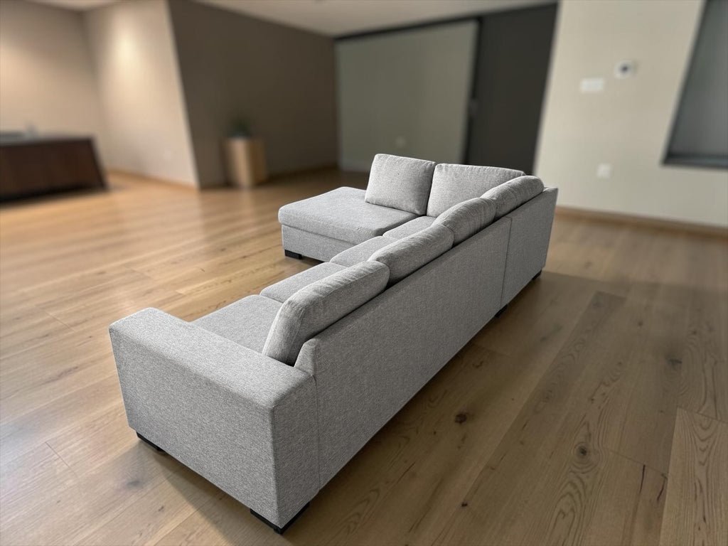 Modern Corner Sofa – Light Gray (290 cm)