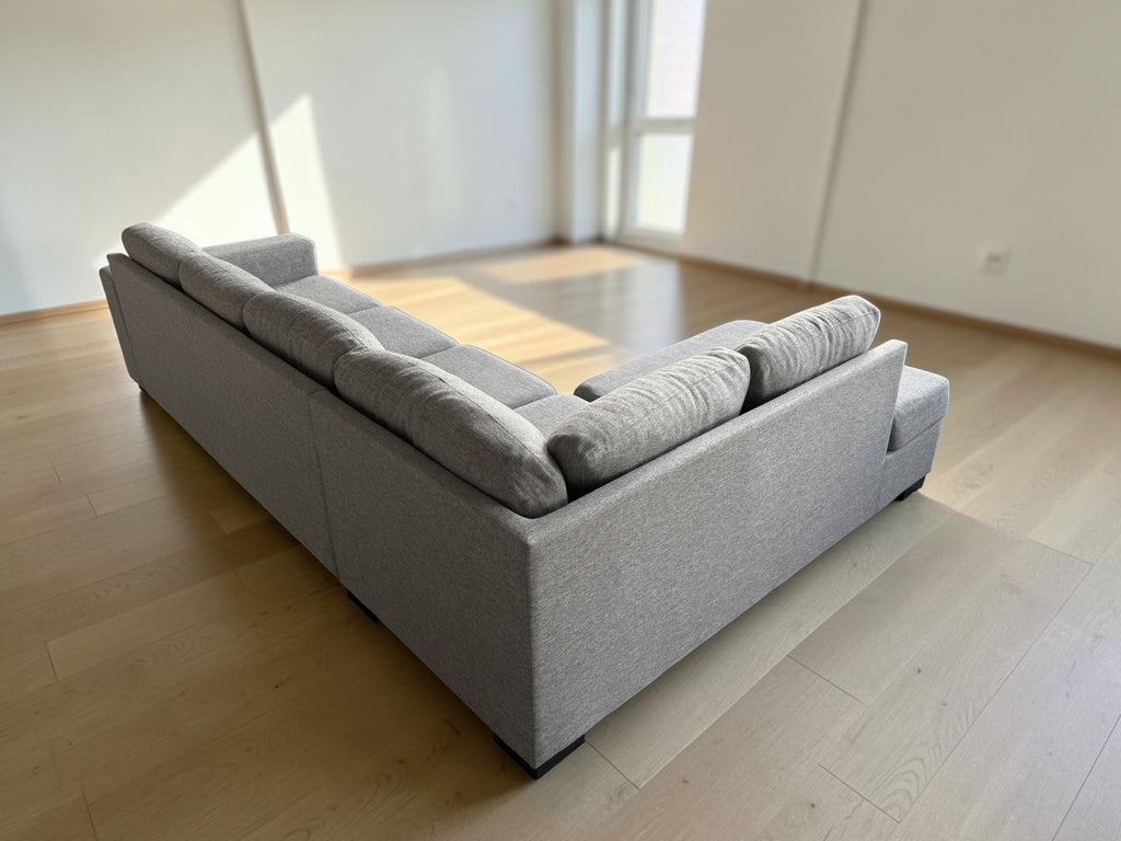 Modern Corner Sofa – Light Gray (290 cm)