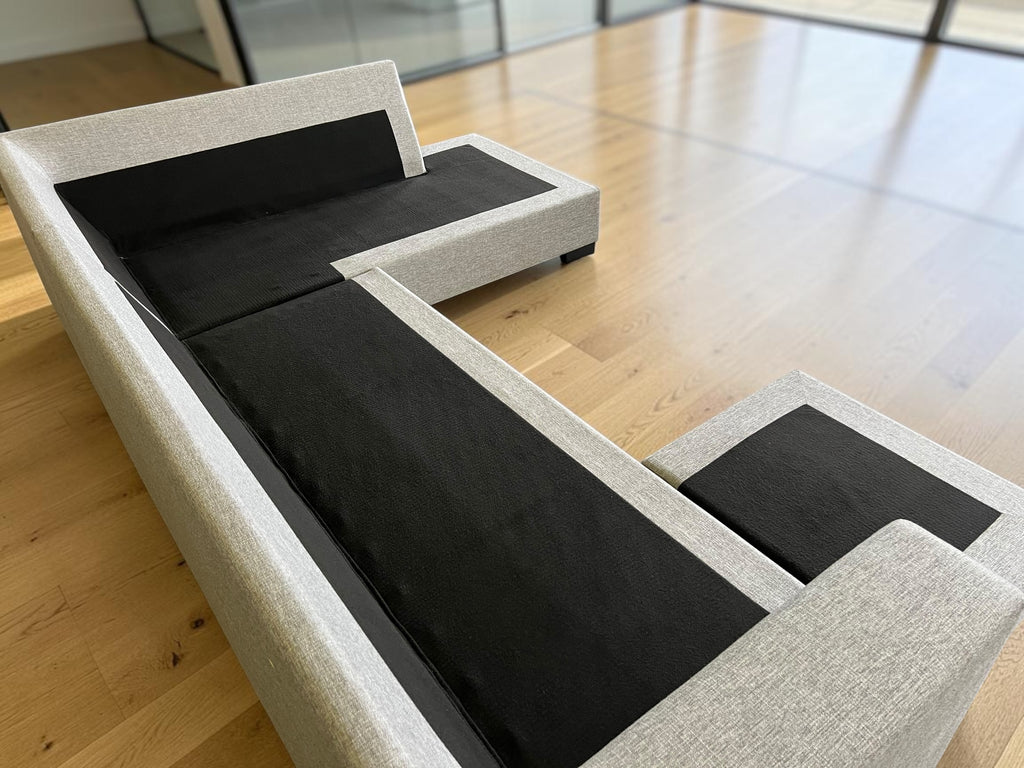 Large U-Shaped Sectional Sofa in Light Grey