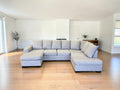 Large U-Shaped Sectional Sofa in Light Grey