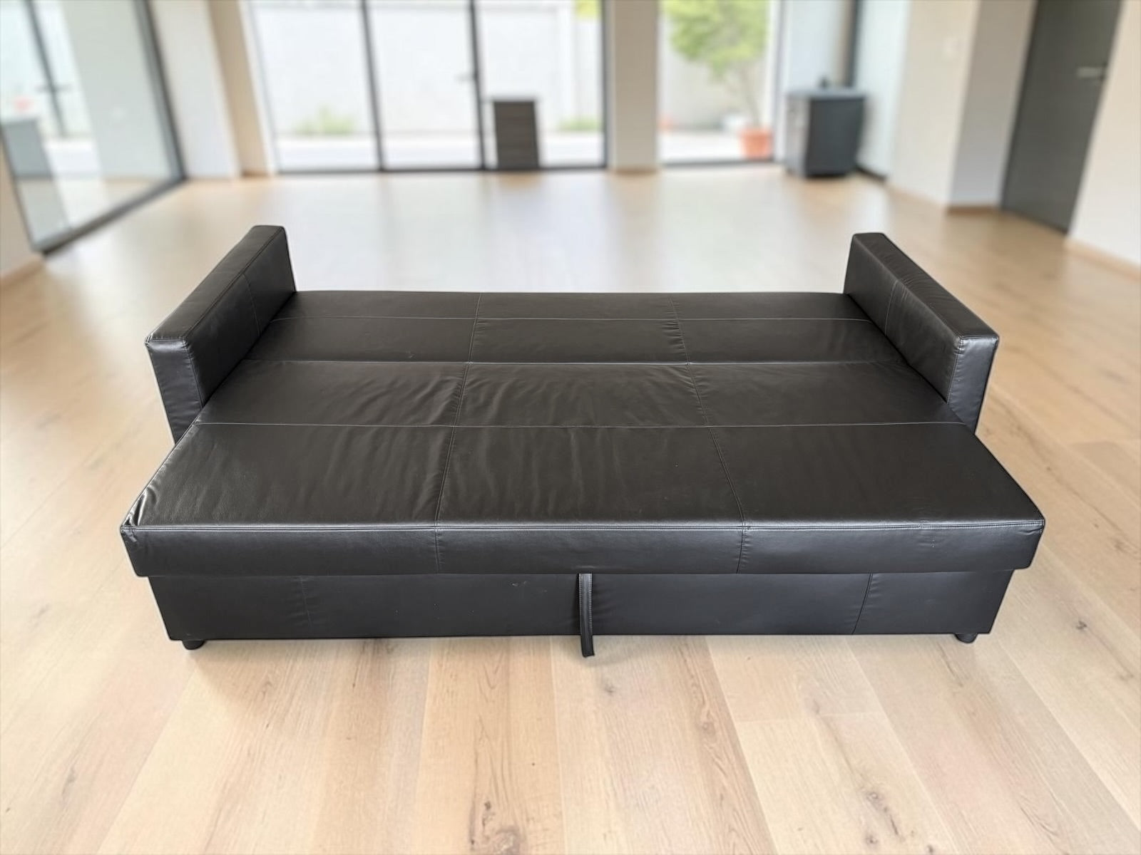 3-Seat Leather Sleeper Sofa Bed