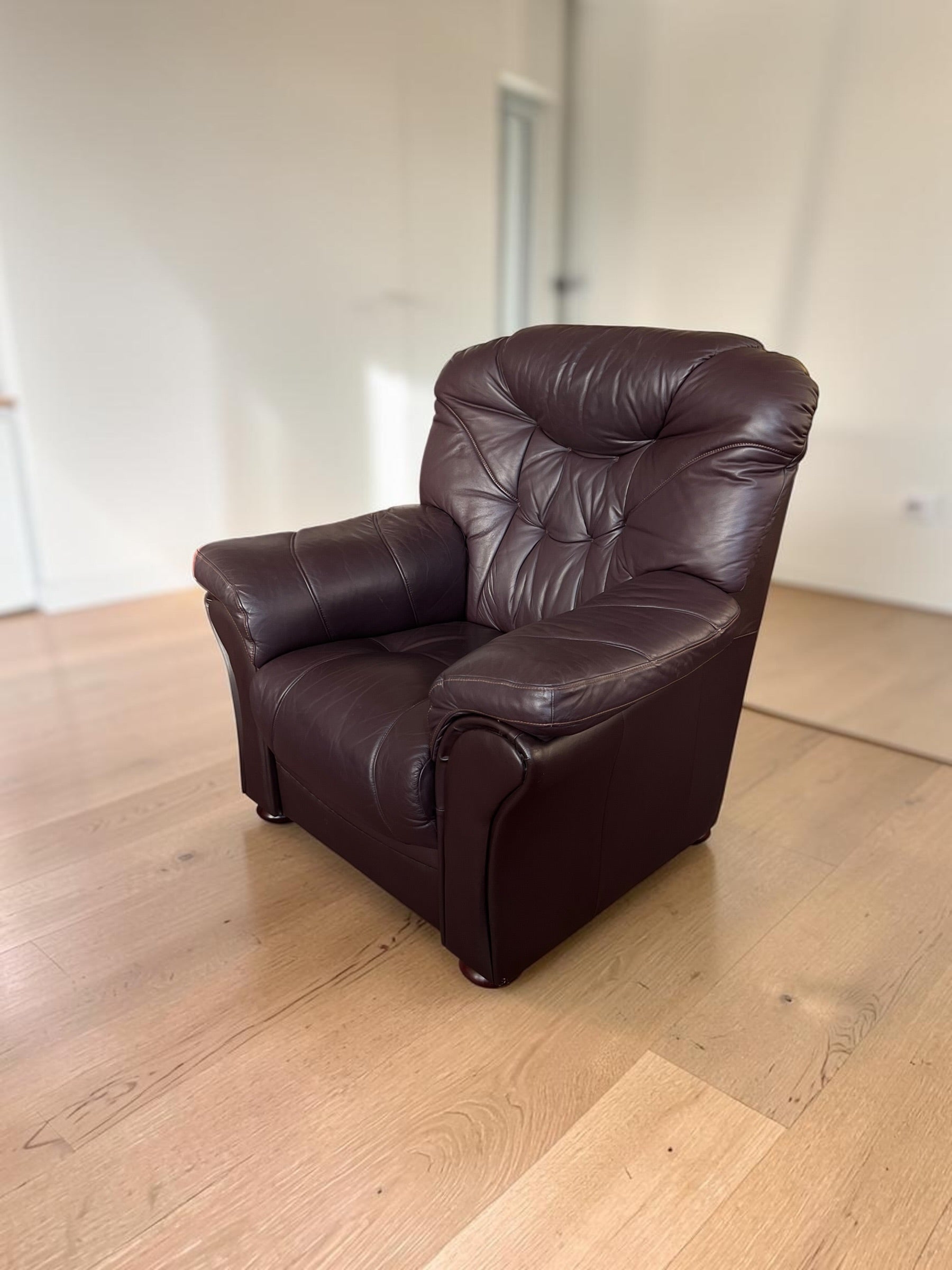 Pair of natural leather chairs