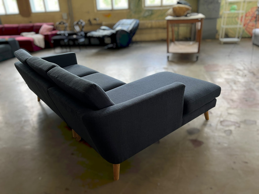 Compact mid century style corner sofa