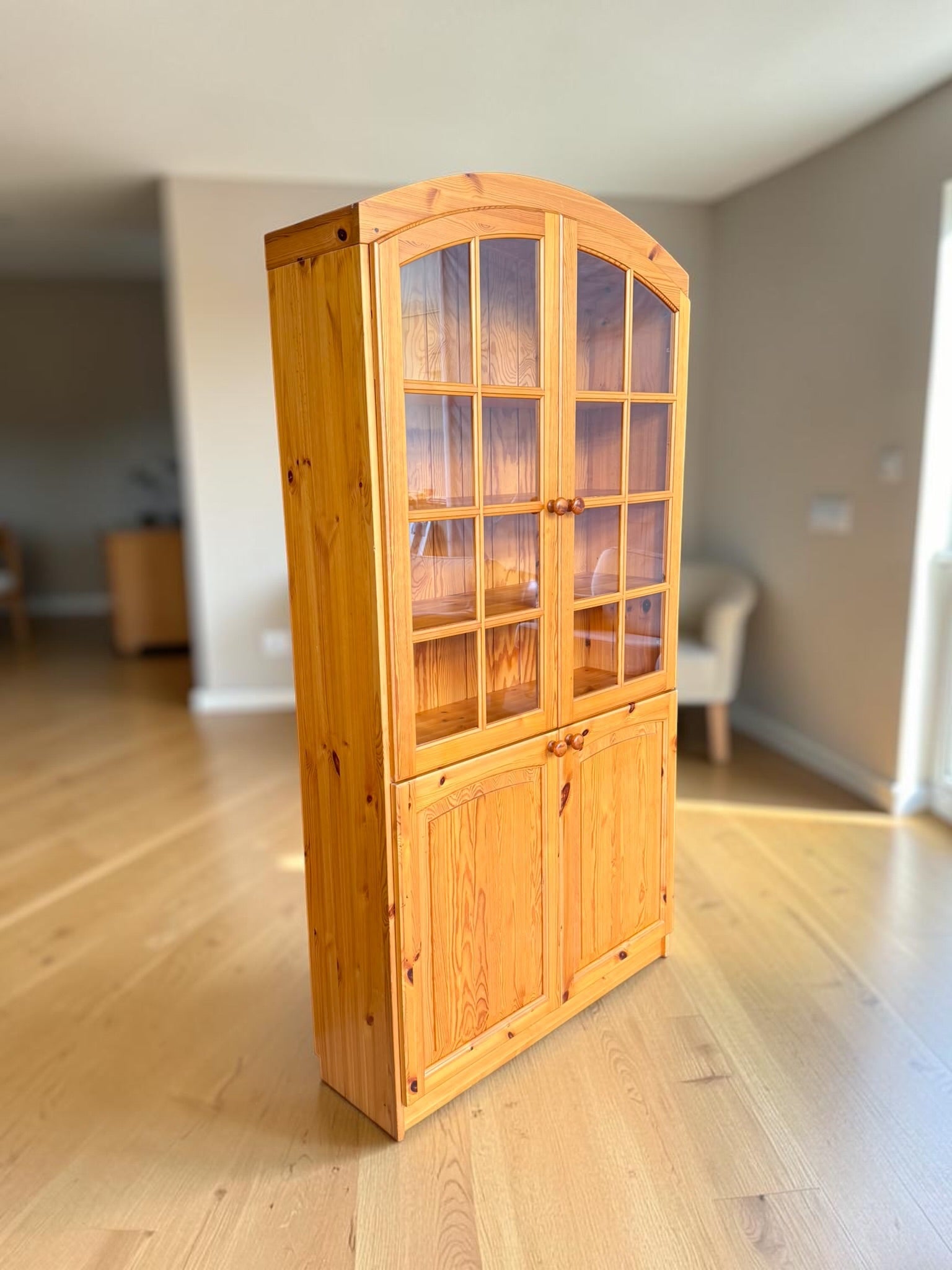 Solid Pine Display Cabinet