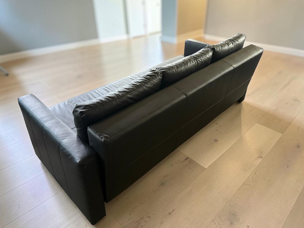 3-Seat Leather Sleeper Sofa Bed