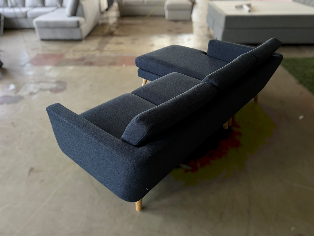 Compact mid century style corner sofa