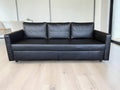 3-Seat Leather Sleeper Sofa Bed