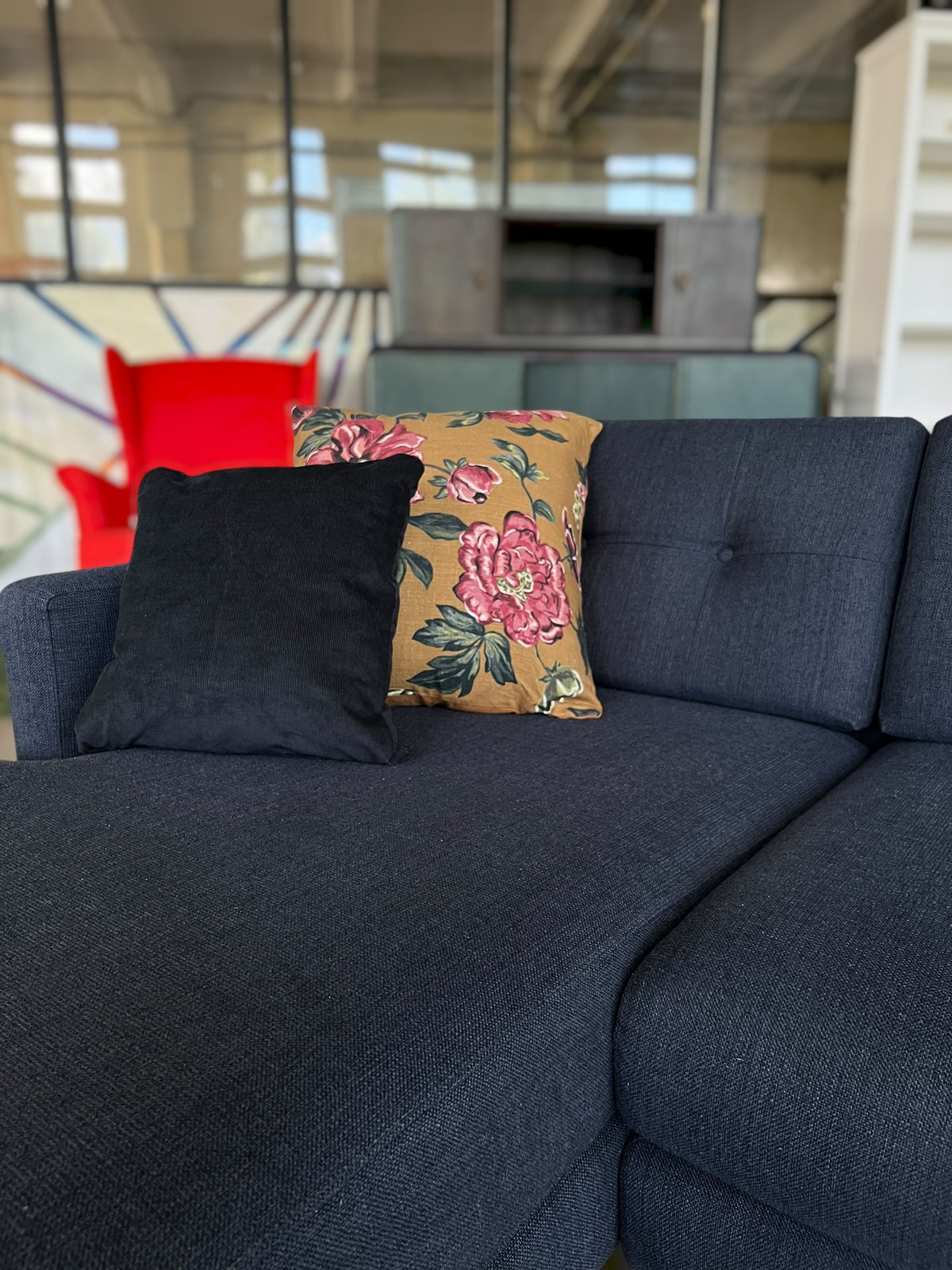Compact mid century style corner sofa