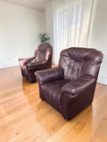 Pair of natural leather chairs