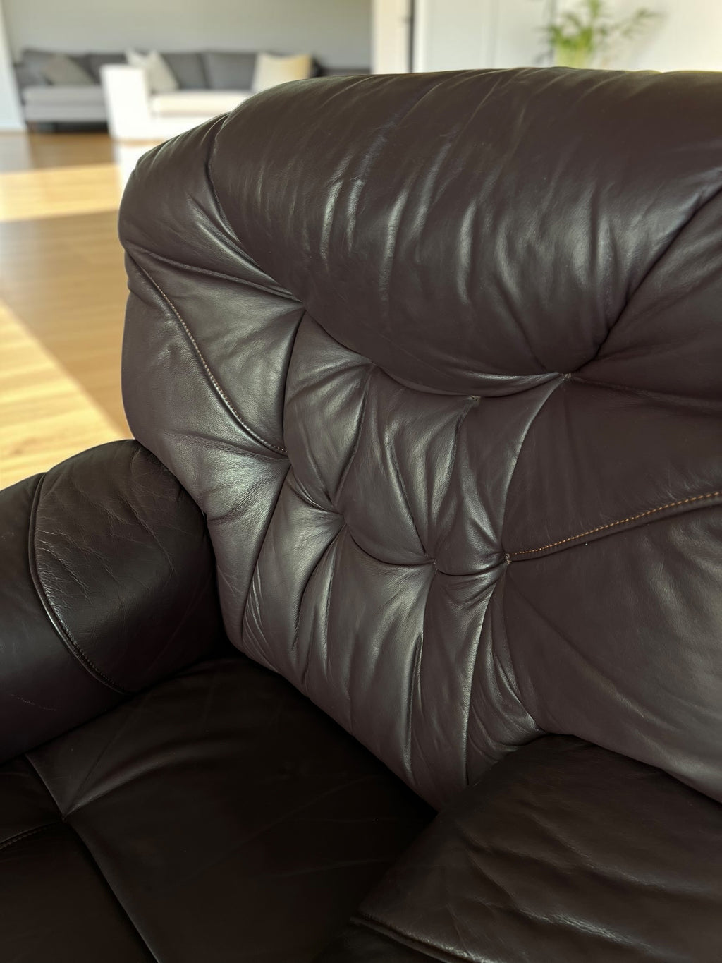 Pair of natural leather chairs