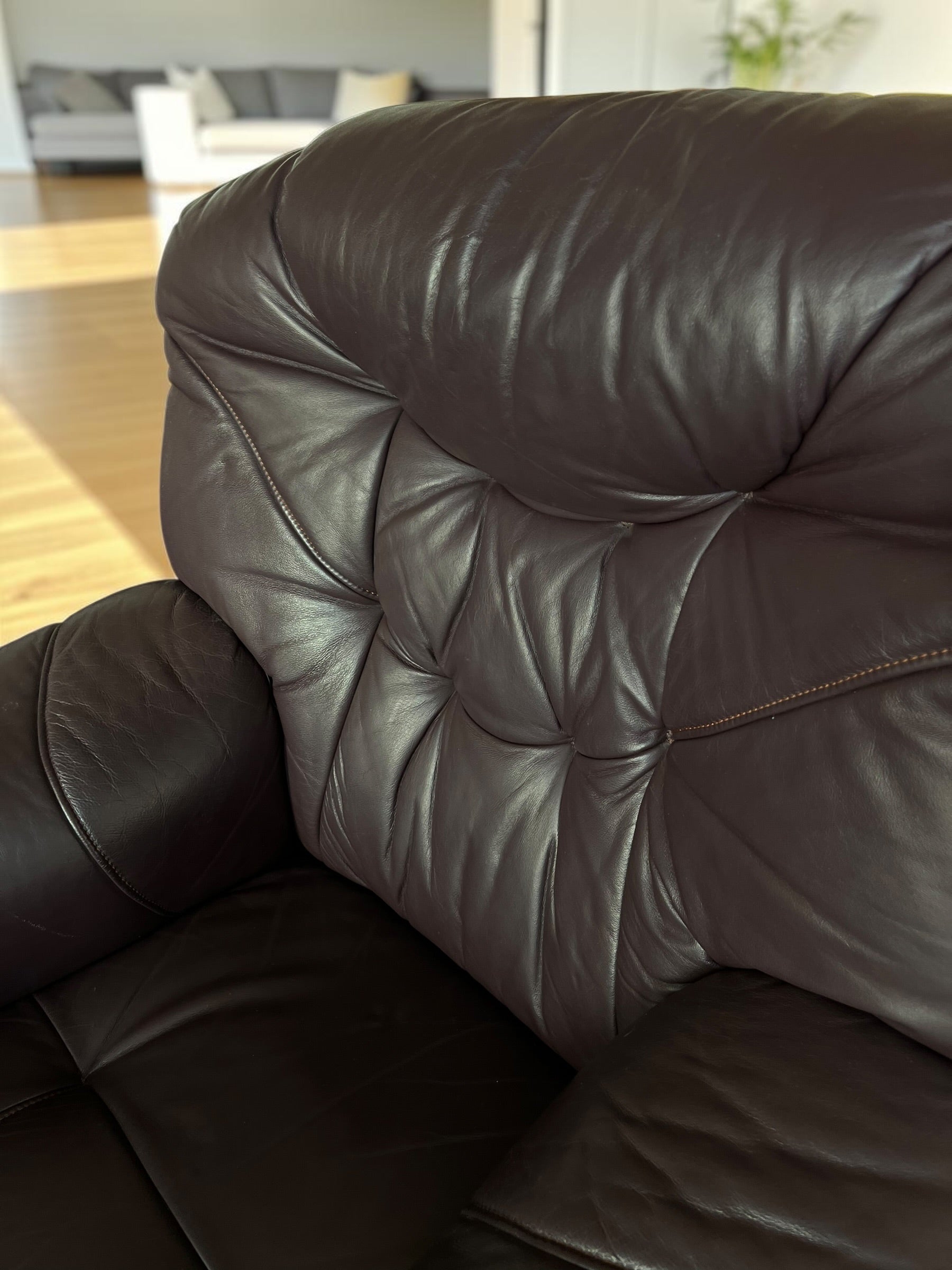 Pair of natural leather chairs
