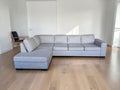 Modern Corner Sofa – Light Gray (290 cm)