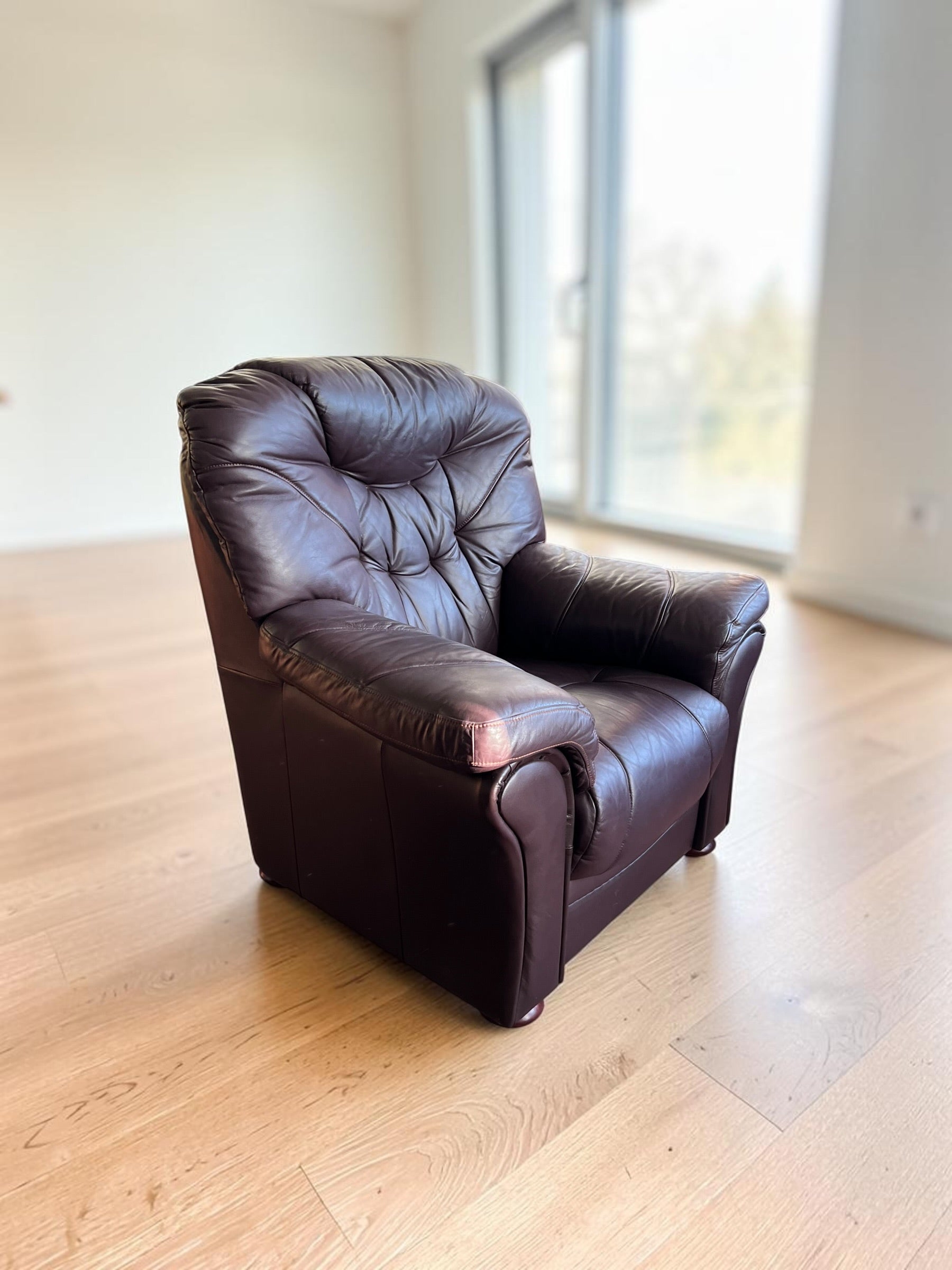 Pair of natural leather chairs