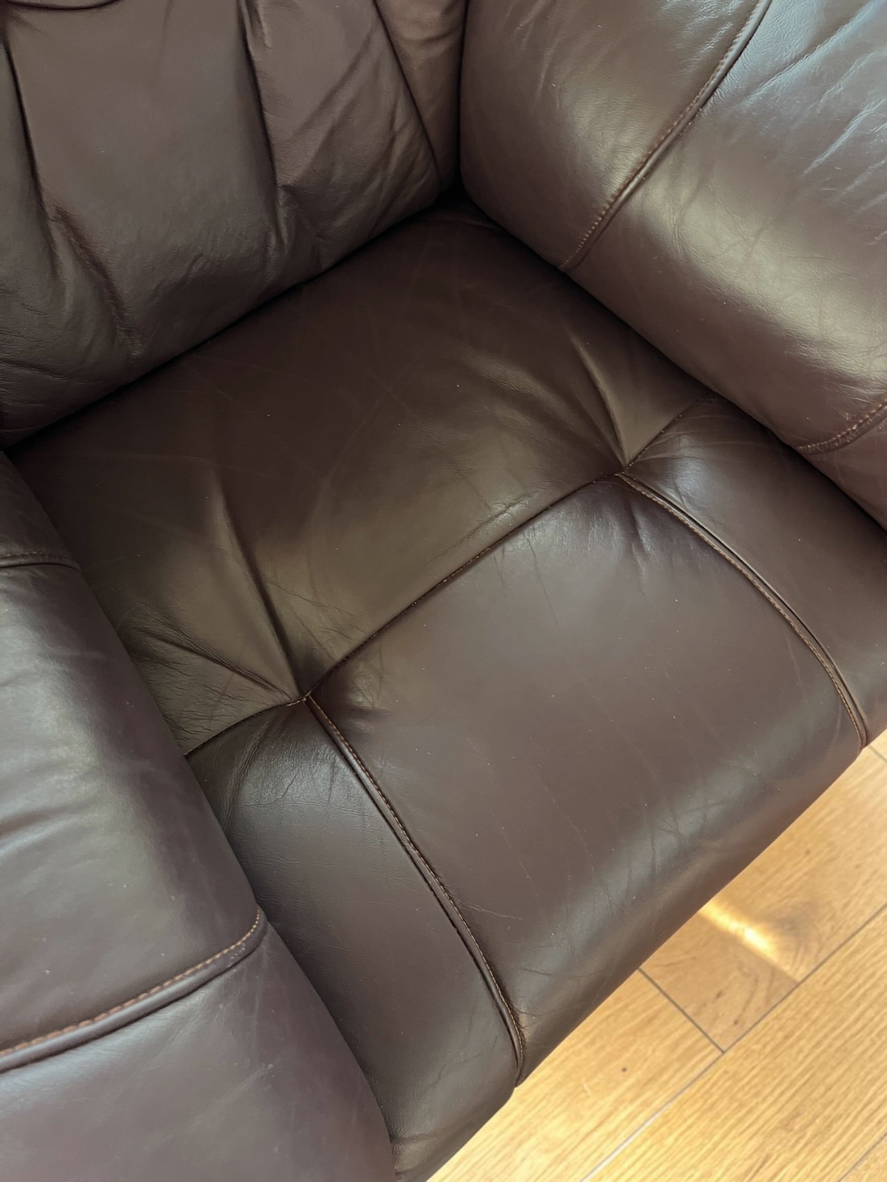 Pair of natural leather chairs