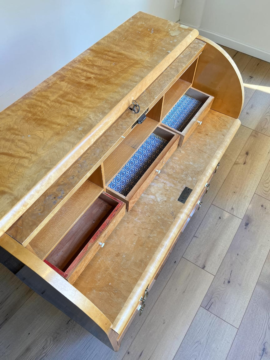 Vintage 1940s Swedish Cylinder Bureau