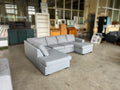 Spacious Light Grey U-Shaped Corner Sofa