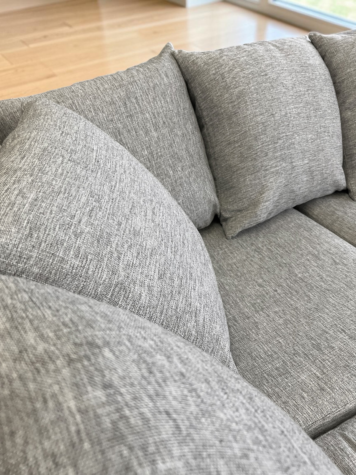 Large U-Shaped Sectional Sofa in Light Grey
