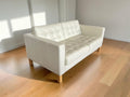 Elegant White Genuine Leather Sofa (165 cm)